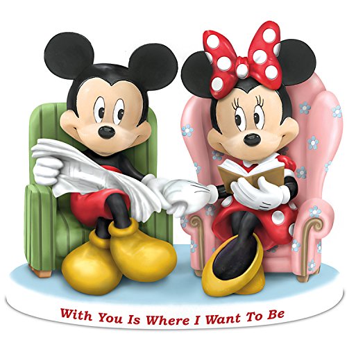 The Hamilton Collection Disney with You is Where I Want to Be: Mickey Mouse and Minnie Mouse Collectible Figurine