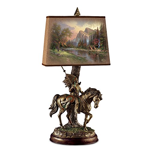 Thomas Kinkade Native Journeys Sculpture Lamp with Art Shade by The Bradford Exchange