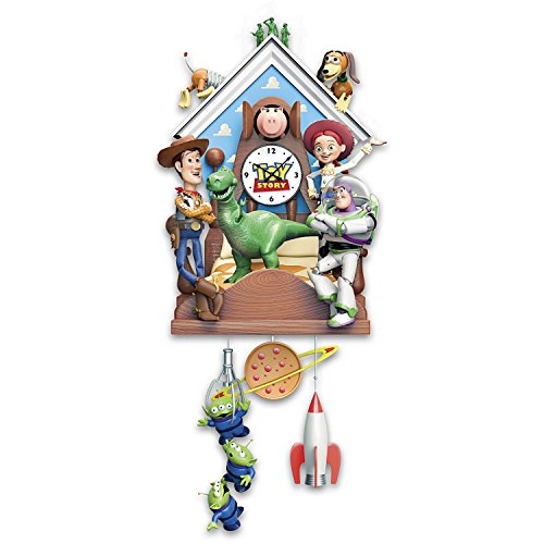 The Bradford Exchange Disney Pixar Toy Story Hand-Painted Sculptural Cuckoo Clock Plays Music