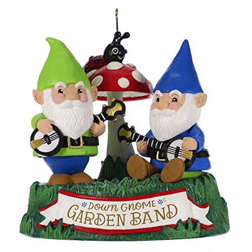 Hallmark Keepsake Christmas Ornament 2019 Year Dated Garden Sound (Plays Duelin' Banjos Song), Dueling Gnomes