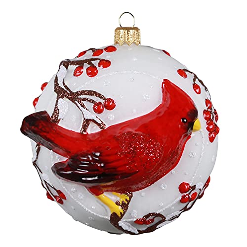 Hallmark Keepsake Christmas Ornament 2021, Cordial Cardinal, Blown Glass Ball