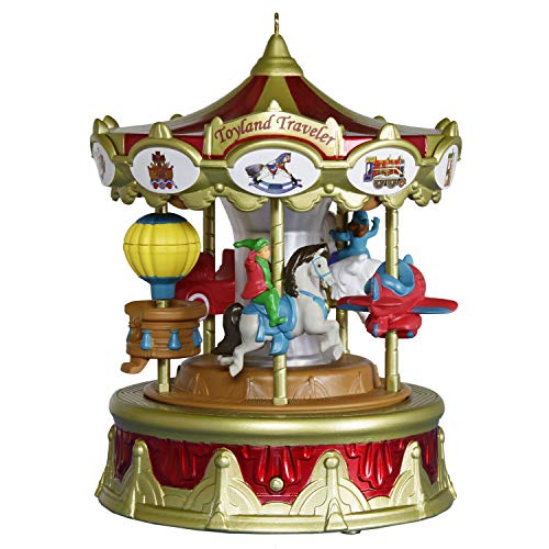 Hallmark Keepsake 2019 Year Dated Christmas Carnival Traveler Merry-Go-Round Musical Ornament with Light and Motion (Plays Toyland Song)