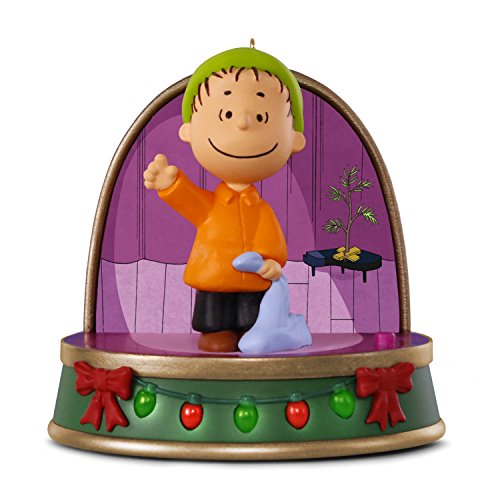 Hallmark Keepsake Christmas Ornament 2018 Year Dated, Peanuts A Charlie Brown Christmas, Linus With Sound and Light