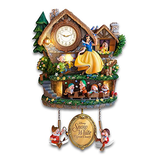 The Bradford Exchange Disney Snow White and The Seven Dwarfs Clock Lights Up with Music and Motion