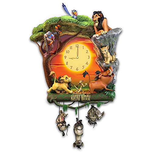 The Bradford Exchange Disney The Lion King Hakuna Matata Wall Clock with Music and Light Up Clock Face