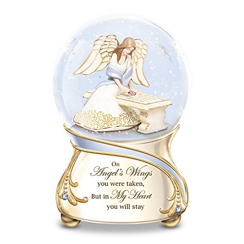 The Bradford Exchange Remembrance Porcelain Musical Glitter Globe with Angel and Swarovski Crystals