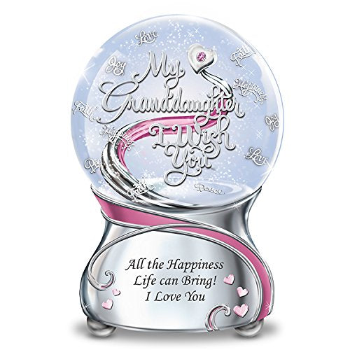 The Bradford Exchange Musical Glitter Globe for Granddaughter with Swarovski Crystal and Poem Card