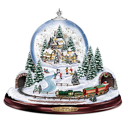 The Bradford Exchange Thomas Kinkade Home for The Holidays Snowglobe: Lights Motion and Music