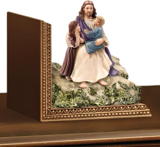 The Bradford Exchange Jesus is Always with Me Bookend Collection Let The Children Come to Me Inspiring Scripture Religious Sculptures of Love and Faith 6-inches