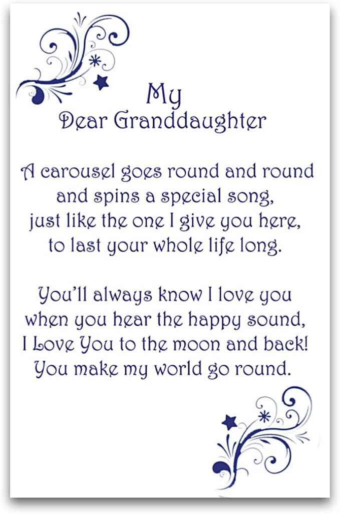 The Bradford Exchange Carousel Music Box with Sentiment for Granddaughter Lights Up