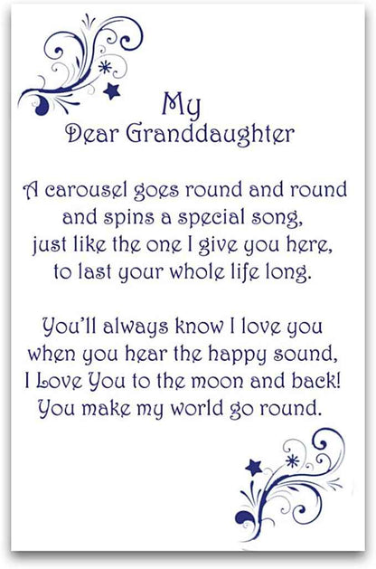 The Bradford Exchange Carousel Music Box with Sentiment for Granddaughter Lights Up