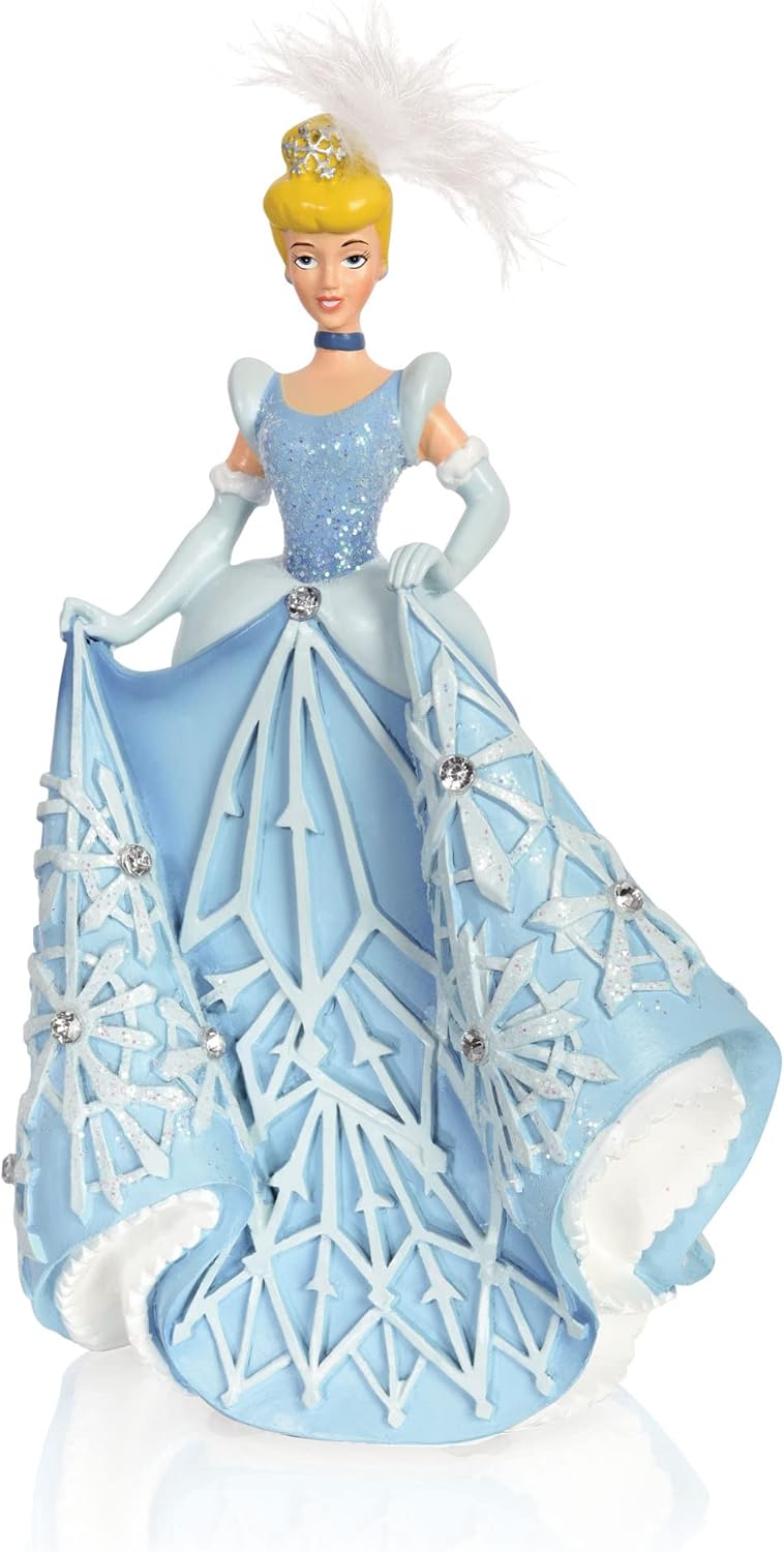 The Bradford Exchange All Decked Out for The Holidays Collection: Snowflake Splendor Cinderella Hand Crafted and Hand Painted with with Gleaming Faux Jewels Figurine 8.5-inches