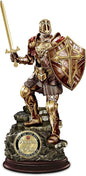Armour of God Cold-Cast Bronze Sculpture with Two-Sided 24K Gold-Plated Challenge Coin