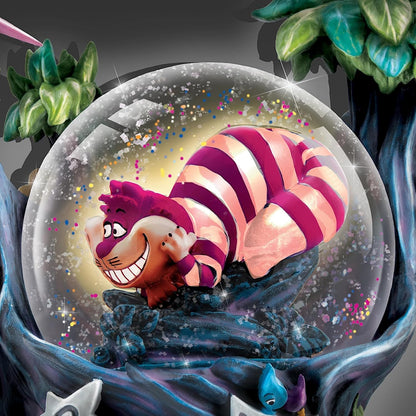The Bradford Exchange Disney Alice in Wonderland Illuminated Glitter Globe Featuring Alice, The Cheshire Cat and More