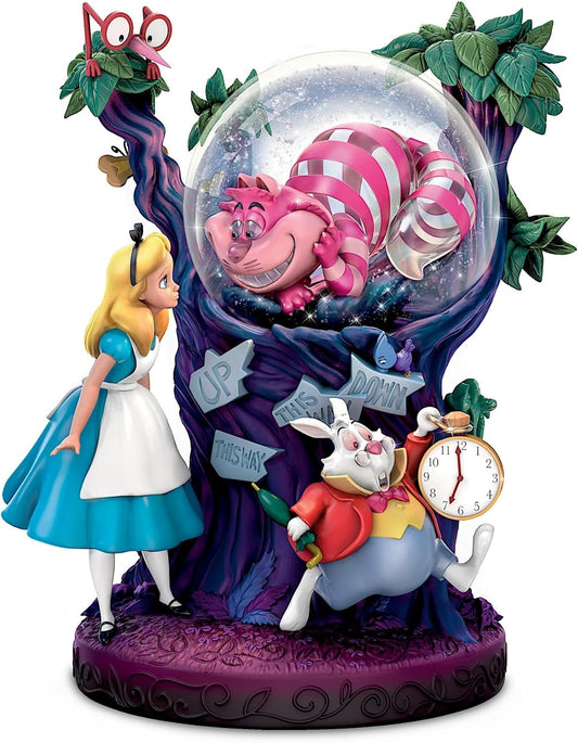 The Bradford Exchange Disney Alice in Wonderland Illuminated Glitter Globe Featuring Alice, The Cheshire Cat and More