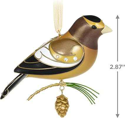 Hallmark Keepsake Christmas Ornament 2021, The Beauty of Birds Evening Grosbeak, 2.87 in