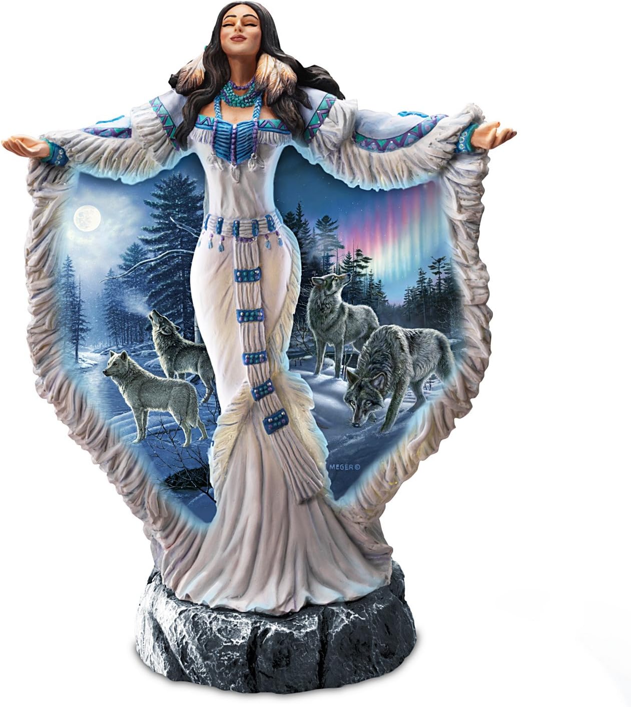 The Bradford Exchange James Meger Native American Inspired Sky Prayer Illuminated Sculpture