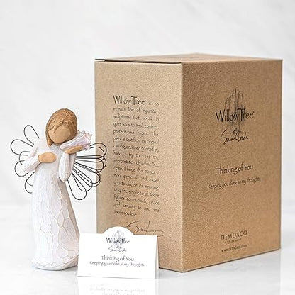 Willow Tree Thinking of You Angel, Sculpted Hand-Painted Figure