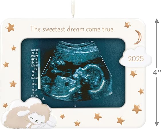 Hallmark Keepsake Christmas Ornament 2025, Sweetest Dream Come True 2025 Photo Frame, Porcelain, New Baby Gifts - BCGiftMall