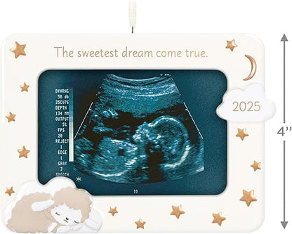 Hallmark Keepsake Christmas Ornament 2025, Sweetest Dream Come True 2025 Photo Frame, Porcelain, New Baby Gifts - BCGiftMall