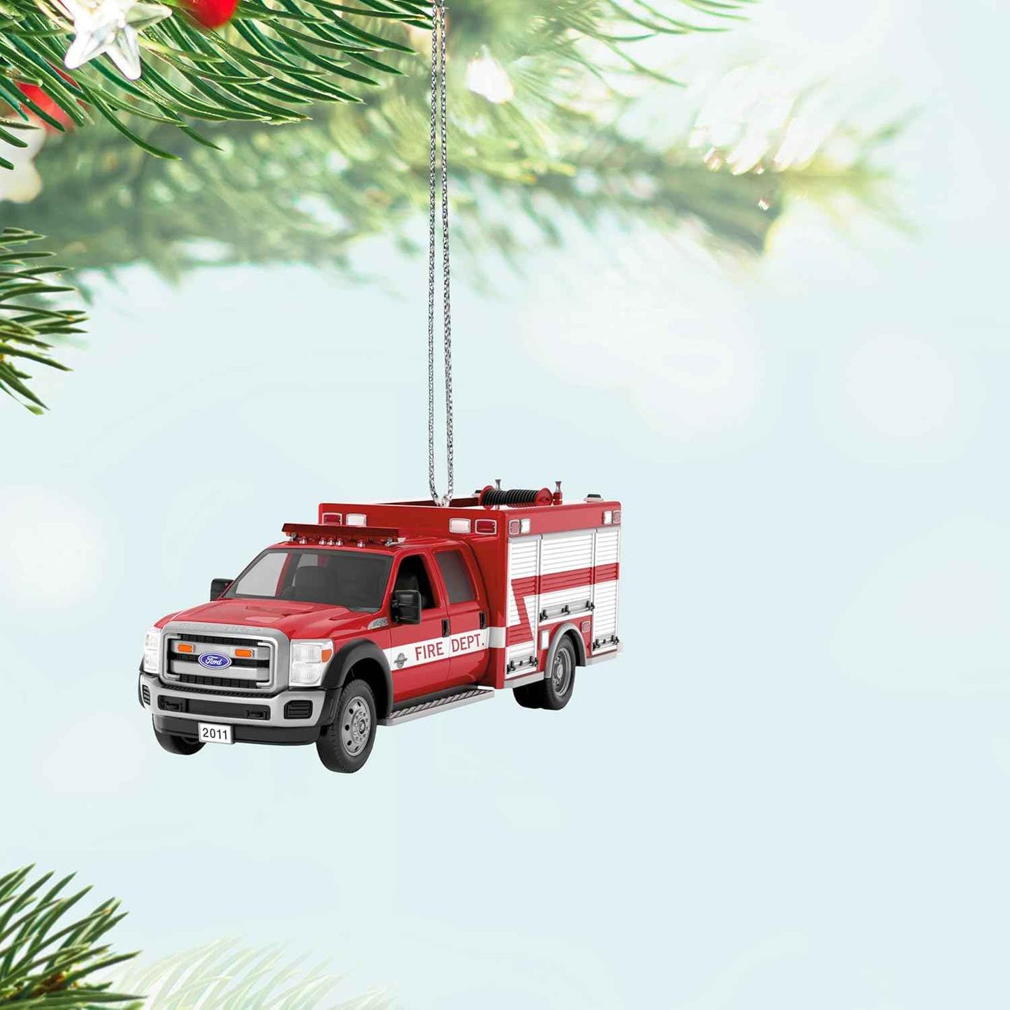 Hallmark Fire Brigade 2011 Ford F-550 Fire Engine 2024 Ornament With Light