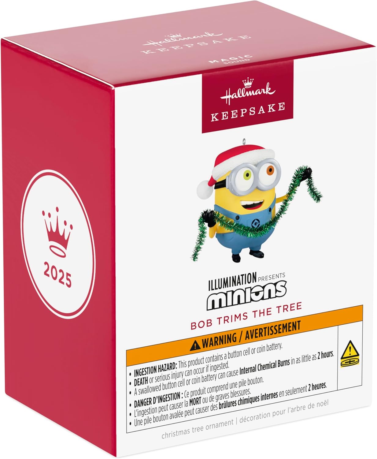 Hallmark Keepsake Christmas Ornament 2025, Minions Bob Trims The Tree with Sound, Movie Gifts - BCGiftMall