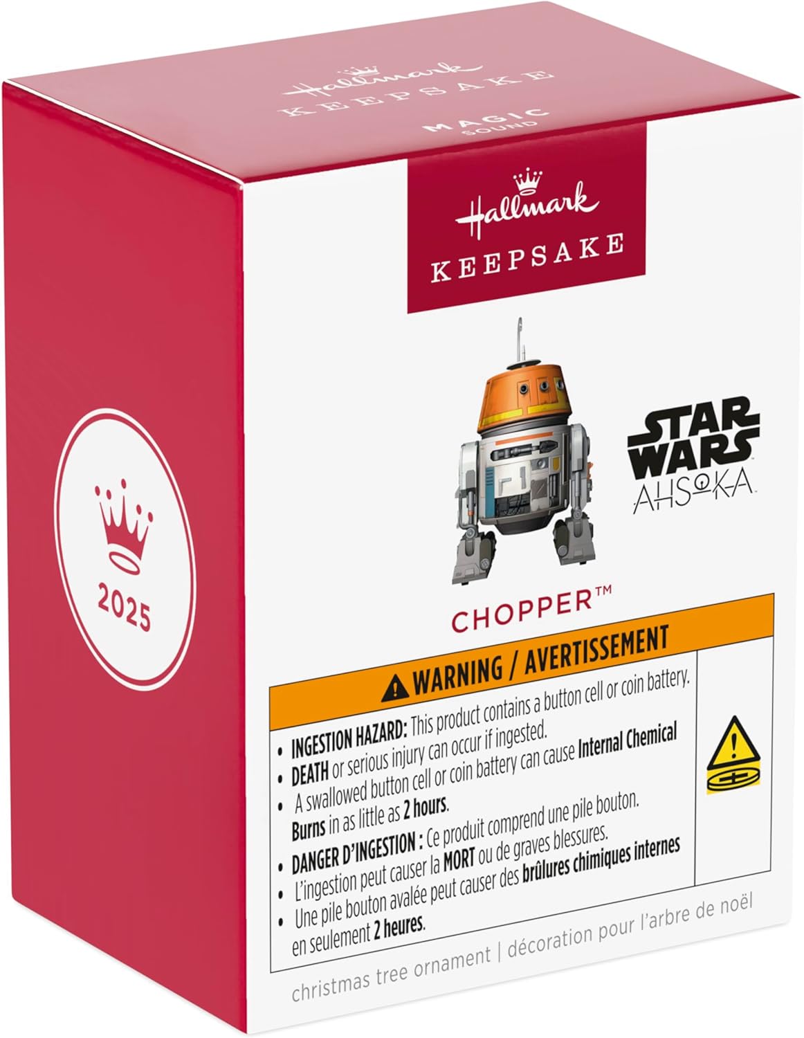 Hallmark Keepsake Christmas Ornament 2025, Star Wars: Ahsoka Chopper with Sound, Gifts for Star Wars Fans - BCGiftMall