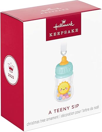 Hallmark Keepsake 1" Mini Christmas Ornament 2025, A Teeny Sip, New Baby Gifts - BCGiftMall