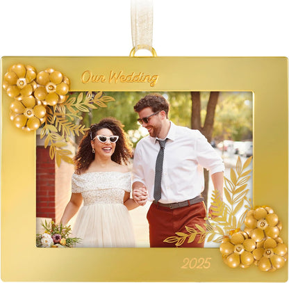 Hallmark Keepsake Christmas Ornament 2025, Our Wedding 2025 Photo Frame, Metal, Wedding Gifts
