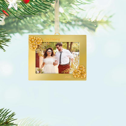 Hallmark Keepsake Christmas Ornament 2025, Our Wedding 2025 Photo Frame, Metal, Wedding Gifts