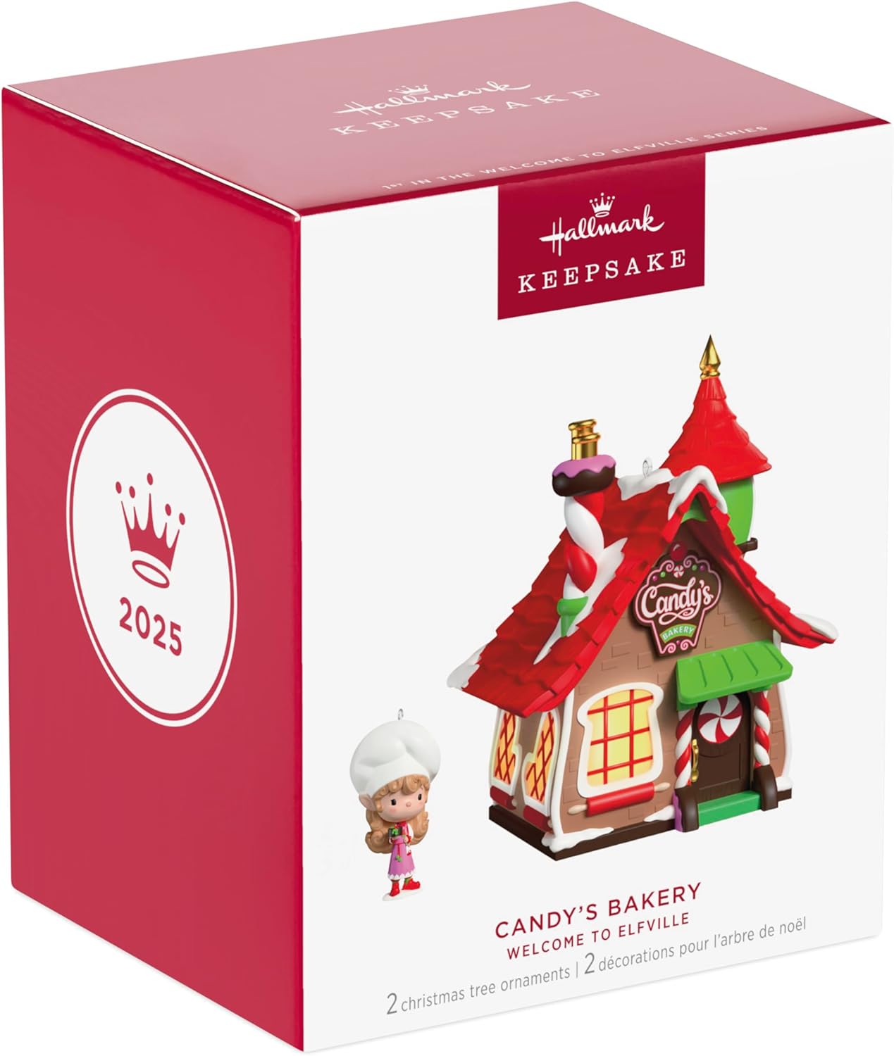 Hallmark Keepsake Christmas Ornaments 2025, Welcome to Elfville Candy's Bakery, Set of 2, Gifts for Christmas Lovers - BCGiftMall