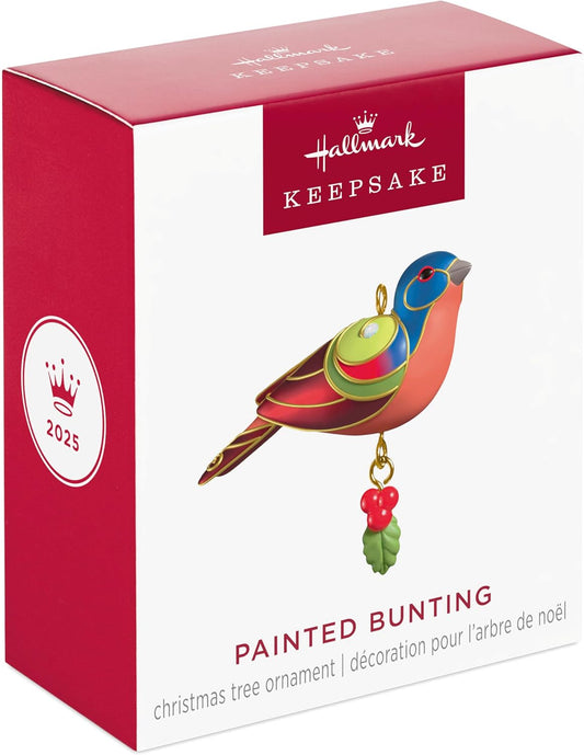 Hallmark Keepsake 0.75" Mini Christmas Ornament 2025, Painted Bunting, Gifts for Nature Lovers