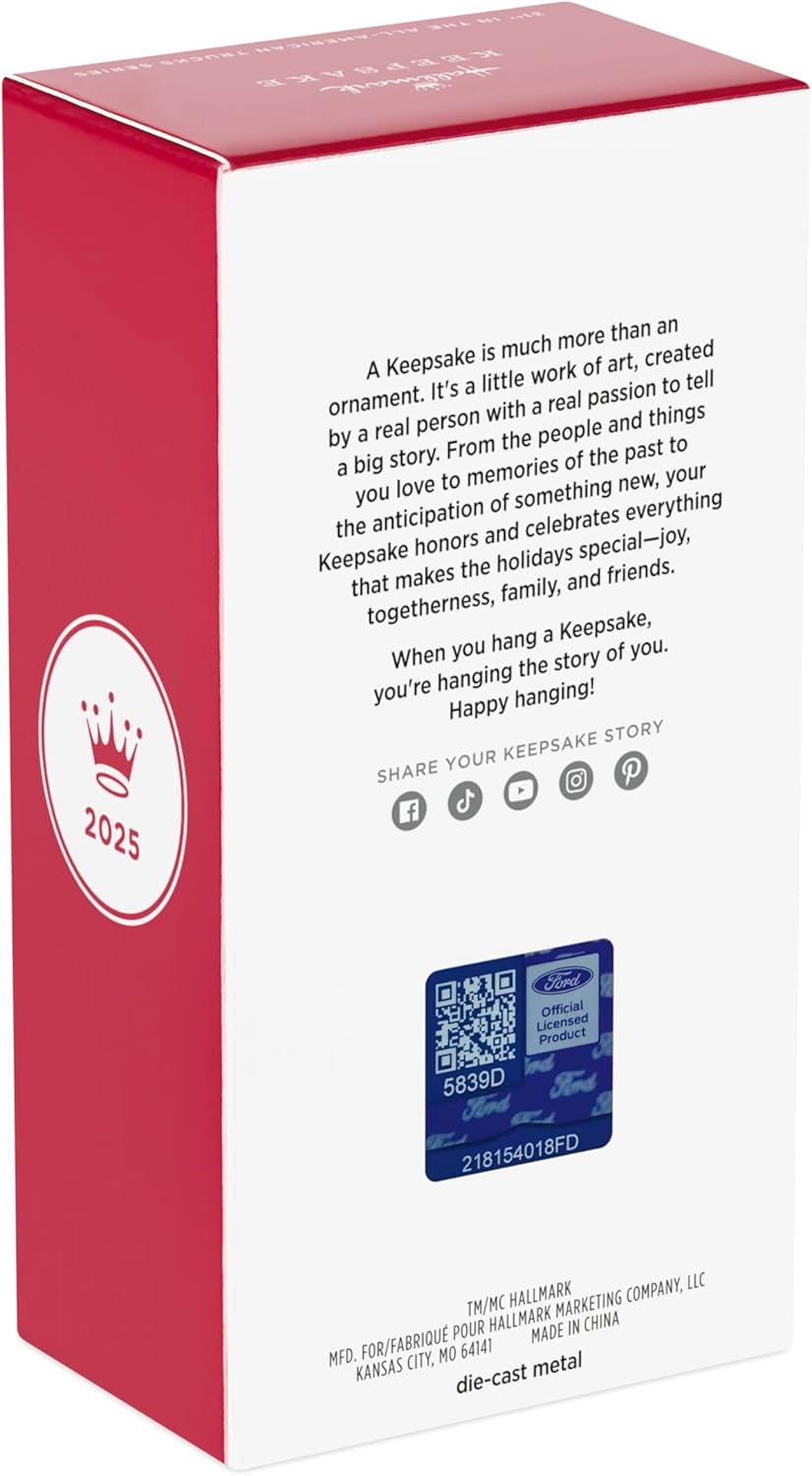 Hallmark Keepsake Christmas Ornament 2025, All-American Trucks 1995 Ford SVT Lightning 2025, Metal, Gifts for Car Collectors - BCGiftMall