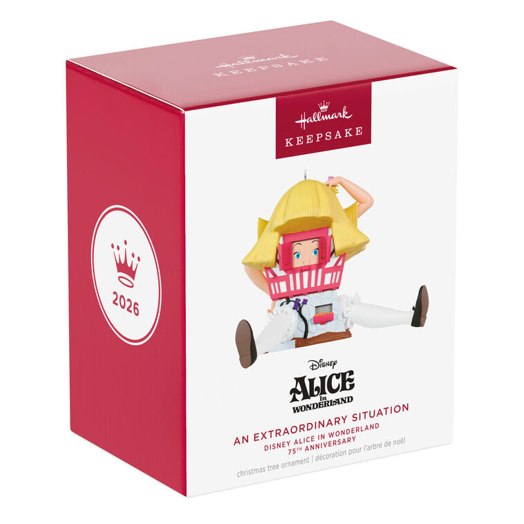 Hallmark 2026 Christmas Ornament Disney Alice in Wonderland 75th Anniversary An Extraordinary Situation Ornament