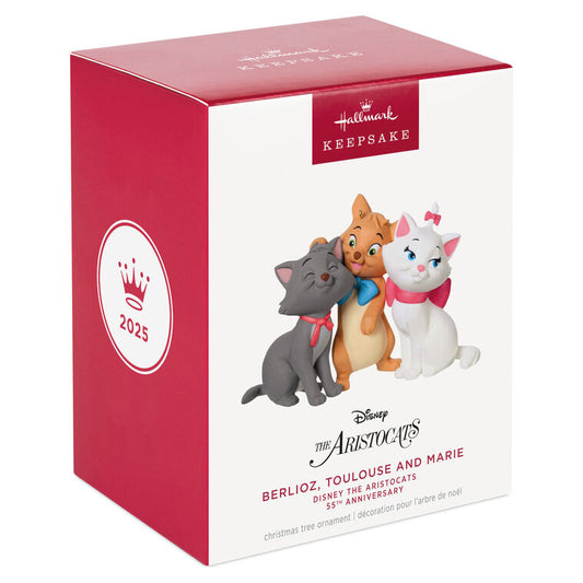 Hallmark 2025 Ornament Aristocats 55th Anniversary Berlioz, Toulouse and Marie