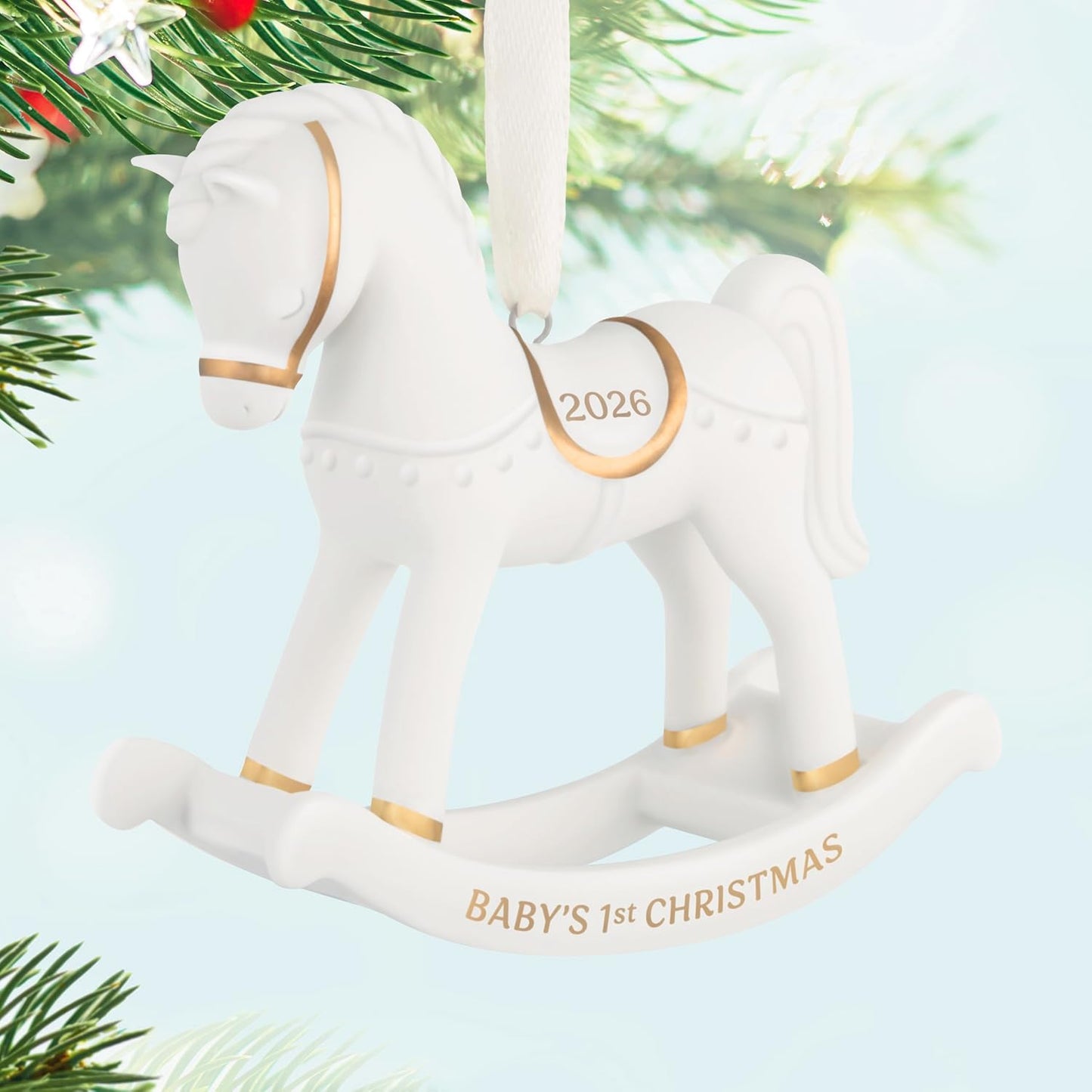 Hallmark Keepsake Christmas Ornament 2026, Baby's First Christmas Rocking Horse 2026, Porcelain, New Baby Gifts