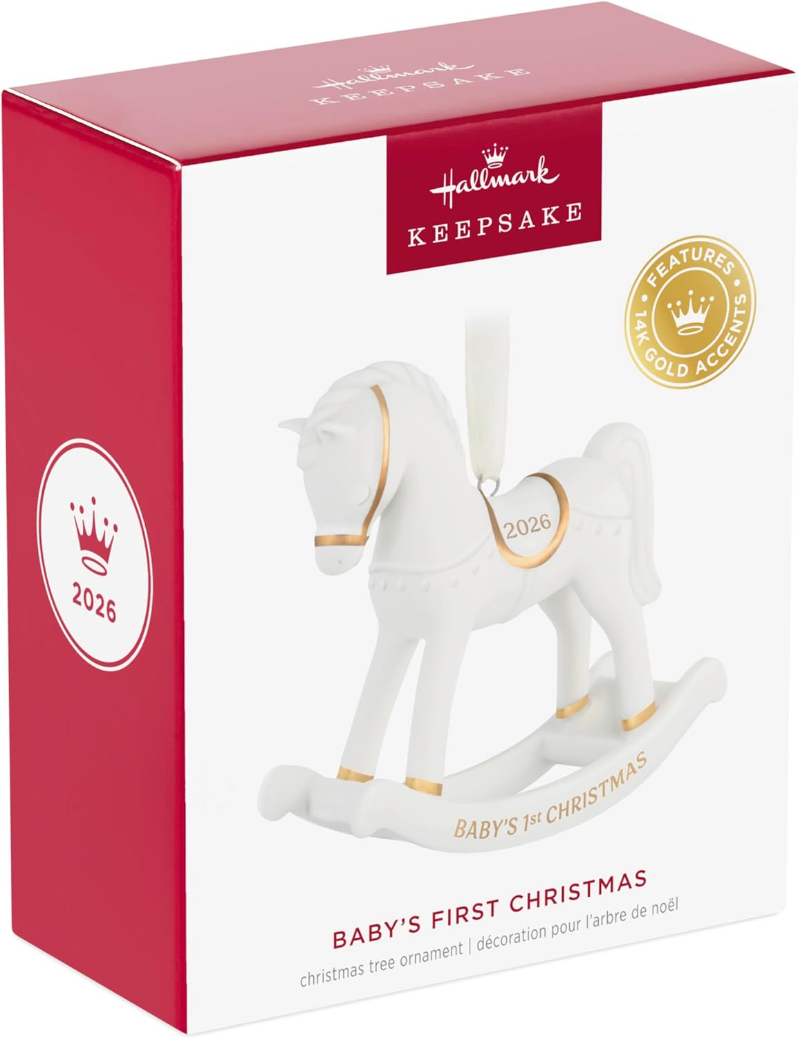 Hallmark Keepsake Christmas Ornament 2026, Baby's First Christmas Rocking Horse 2026, Porcelain, New Baby Gifts