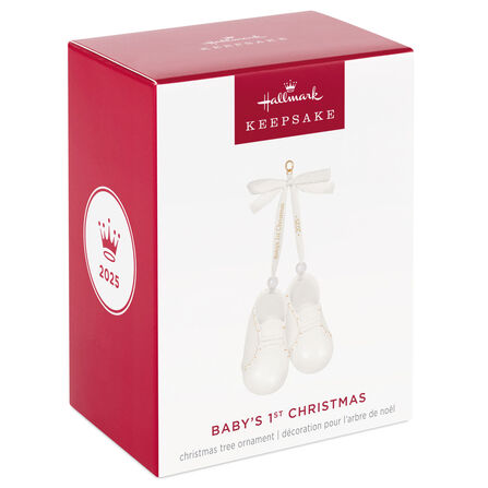 Hallmark  2025 Porcelain Ornament Baby's 1st Christmas Baby Booties