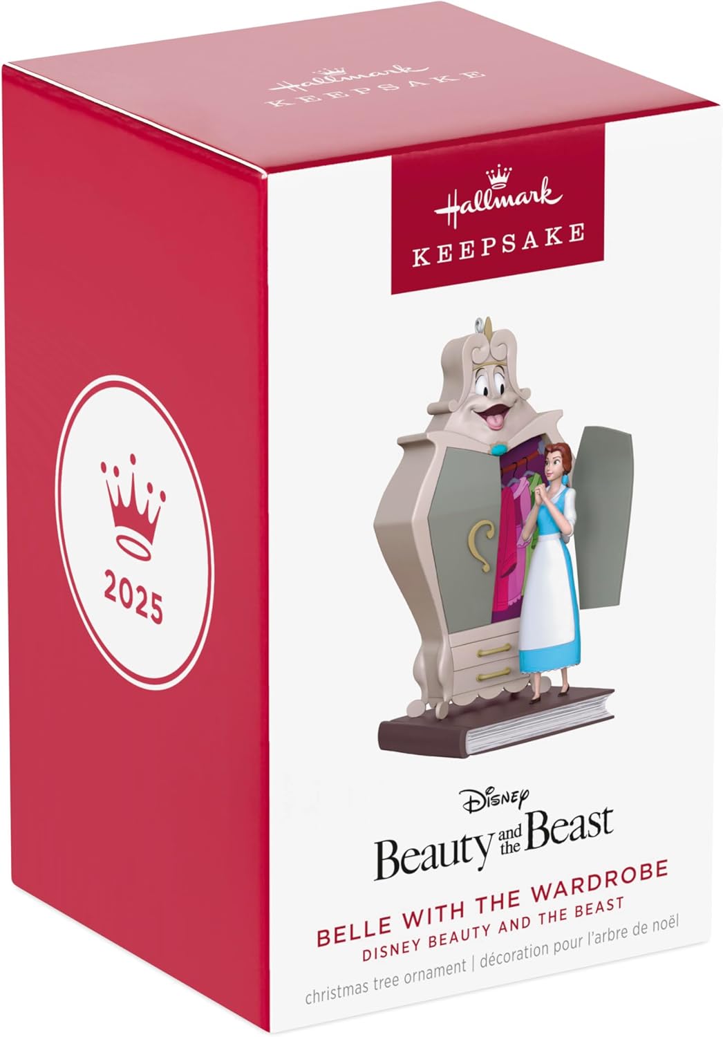 Hallmark Keepsake Christmas Ornament 2025, Disney Beauty and The Beast Belle with The Wardrobe, Gifts for Disney Fans