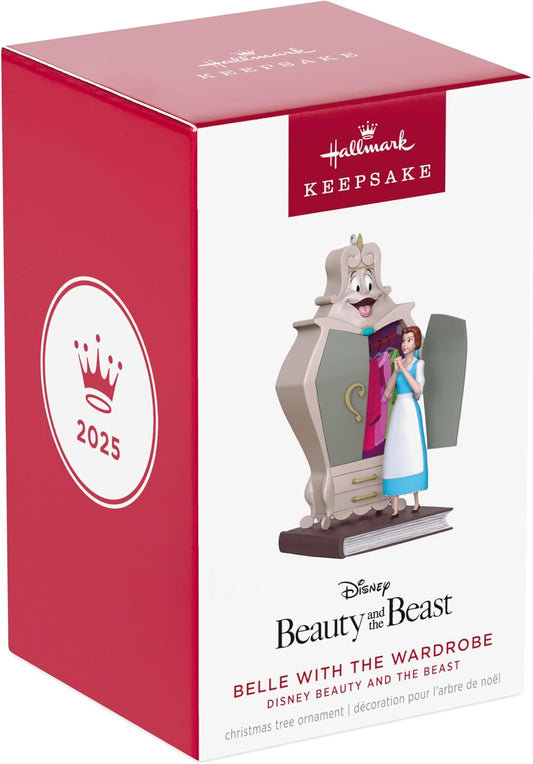 Hallmark Keepsake Christmas Ornament 2025, Disney Beauty and The Beast Belle with The Wardrobe, Gifts for Disney Fans