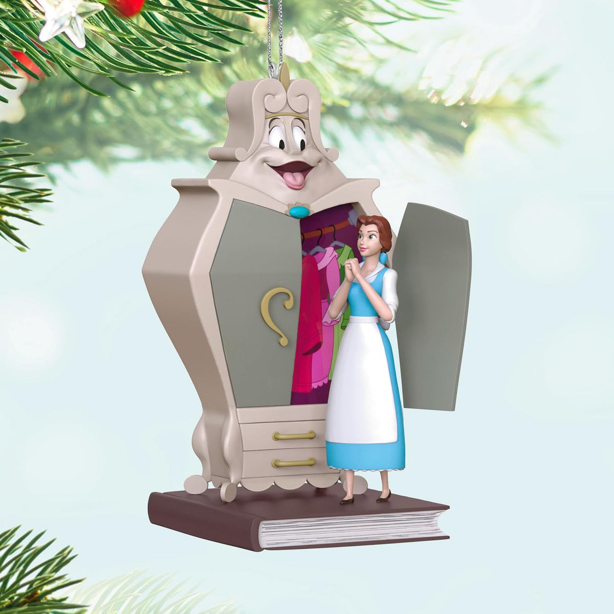 Hallmark Keepsake Christmas Ornament 2025, Disney Beauty and The Beast Belle with The Wardrobe, Gifts for Disney Fans