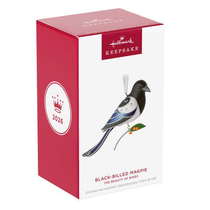 Hallmark 2026 Christmas Ornament The Beauty of Birds Black-Billed Magpie