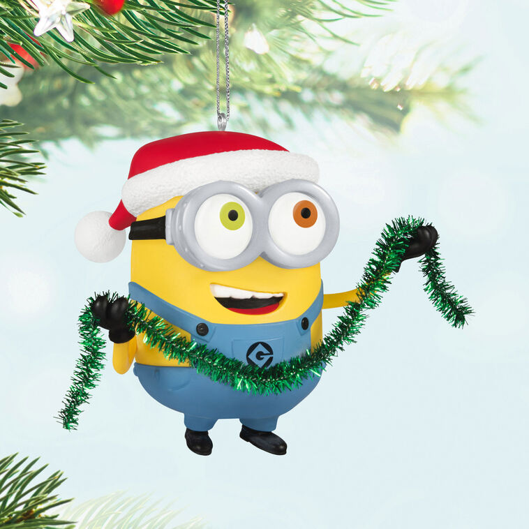 Hallmark Keepsake Christmas Ornament 2025, Minions Bob Trims The Tree with Sound, Movie Gifts - BCGiftMall