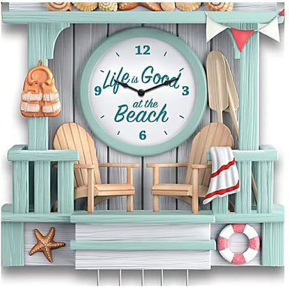 Life is Good at The Beach Sculptural Cuckoo Clock - BCGiftMall