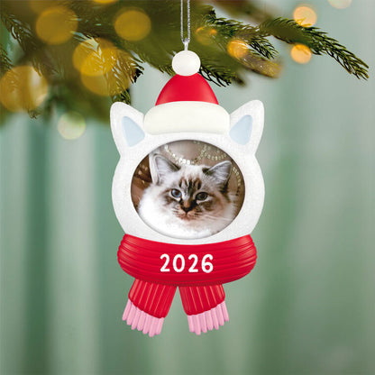 Hallmark Keepsake Christmas Ornament Snow Cat 2026 Photo Frame Ornament