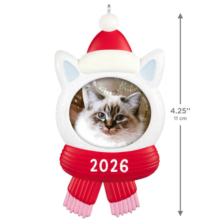 Hallmark Keepsake Christmas Ornament Snow Cat 2026 Photo Frame Ornament