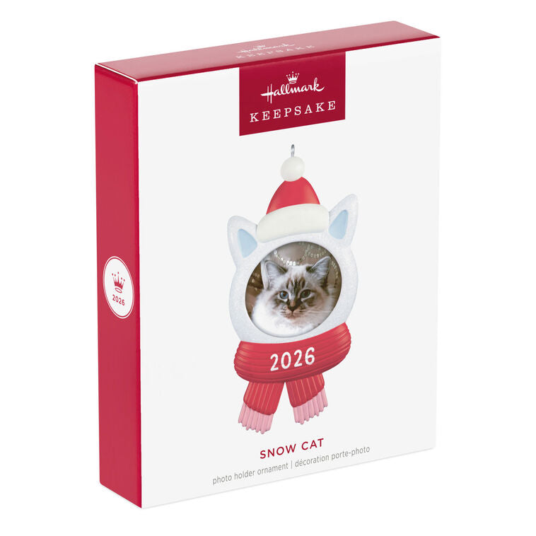 Hallmark Keepsake Christmas Ornament Snow Cat 2026 Photo Frame Ornament