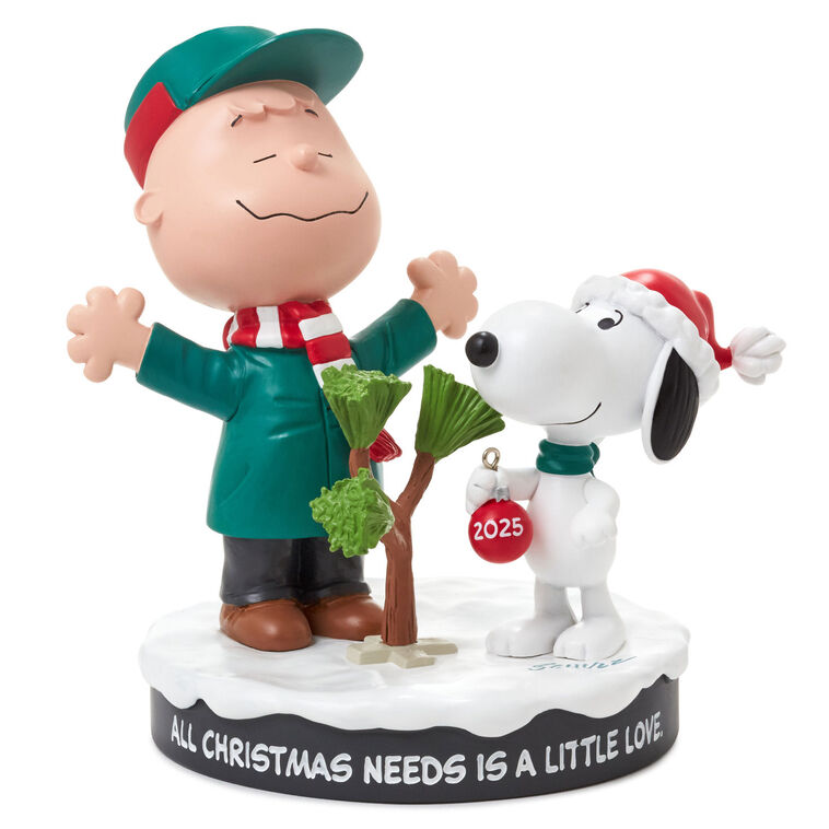 Hallmark 2025 Peanuts® Charlie Brown and Snoopy With Tree Figurine, 5.25" Gift for Peanuts fans collectors
