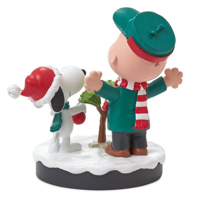 Hallmark 2025 Peanuts® Charlie Brown and Snoopy With Tree Figurine, 5.25" Gift for Peanuts fans collectors