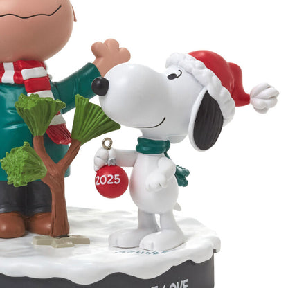 Hallmark 2025 Peanuts® Charlie Brown and Snoopy With Tree Figurine, 5.25" Gift for Peanuts fans collectors